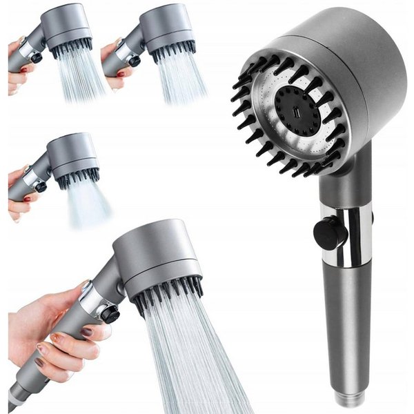 Verkgroup Handbrause Handbrause 3 Modi mit Filter und STOP-Taste wassersparende Dusche, (Handbrause 3 Strahlarten mit Wasserfilter und STOP-Taste, Handbrause mi