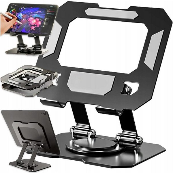 Verkgroup Handy-Halterung Tabletständer 4-16 Zoll verstellbar 360° Drehung Metall Halterung, (bis 16 Zoll, Tabletständer 4-16 Zoll Metall 360° drehbar faltbar, 