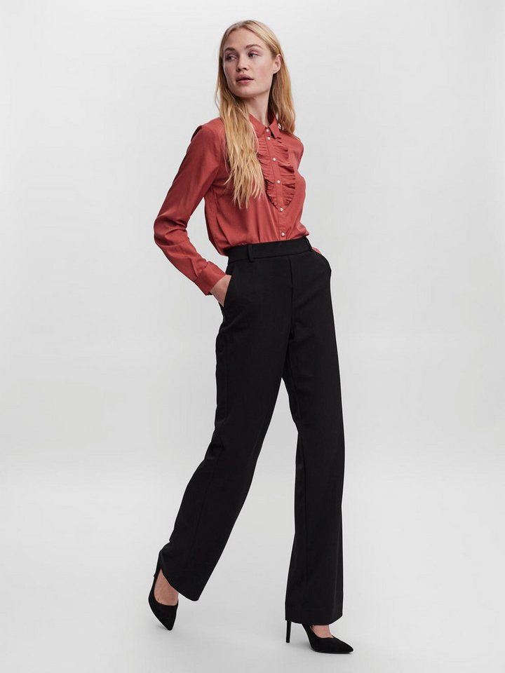 Vero Moda Anzughose VMMAYA MR STRAIGHT SOLID PANT Materialmix, mit Stretch, mide rise, straight fit – Bild 3 von 5