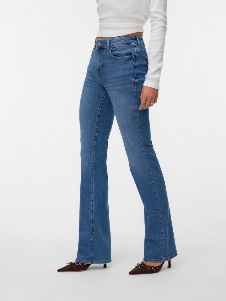 Vero Moda Bootcut-Jeans VMFLASH MR FLARED POCKET JNS RA3042 NOOS Baumwollmischung mit Stretch, regular waist, skinny fit – Bild 2 von 5