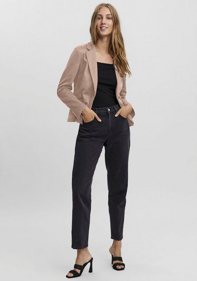 Vero Moda Jerseyblazer VMJULIANE, figurbetonter Schnitt, 1-Knopf Verschluss Materialmix, ungefüttert, regular fit – Bild 4 von 5
