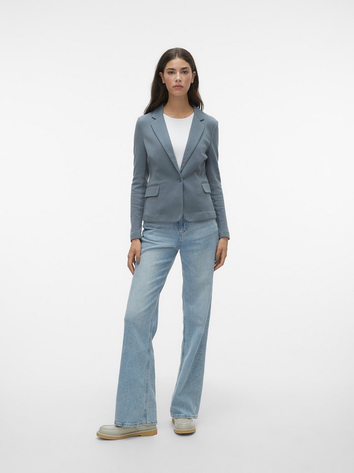 Vero Moda Jerseyblazer VMJULIANE, figurbetonter Schnitt, 1-Knopf Verschluss Materialmix, ungefüttert, regular fit – Bild 4 von 5