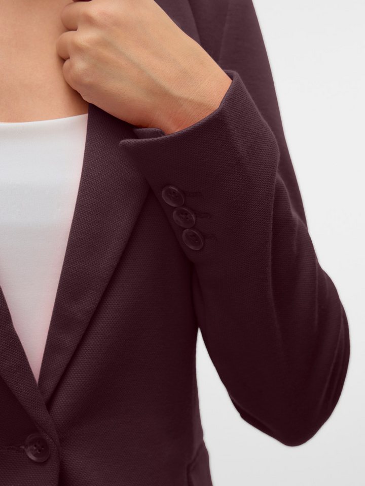 Vero Moda Jerseyblazer VMJULIANE, figurbetonter Schnitt, 1-Knopf Verschluss Materialmix, ungefüttert, regular fit – Bild 4 von 5