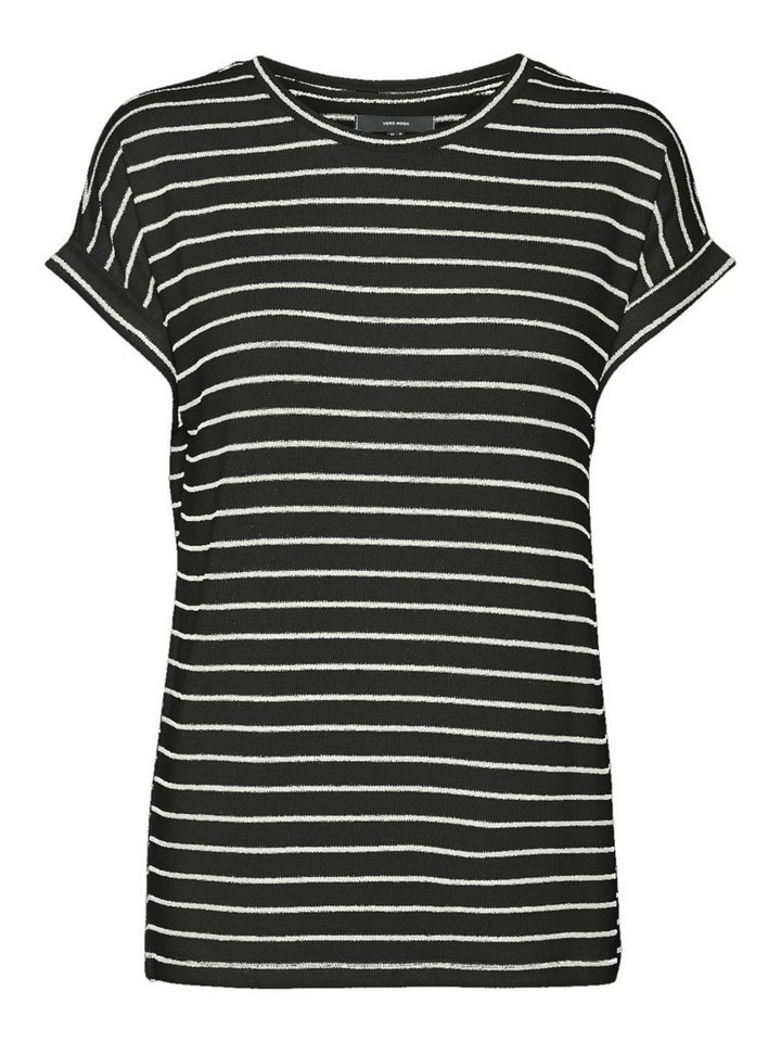 Vero Moda Kurzarmpullover VMBRIANNA SS O-NECK PULLOVER BOO REP mit überschnittenen Schultern mit Umschlagsaum – Bild 2 von 3