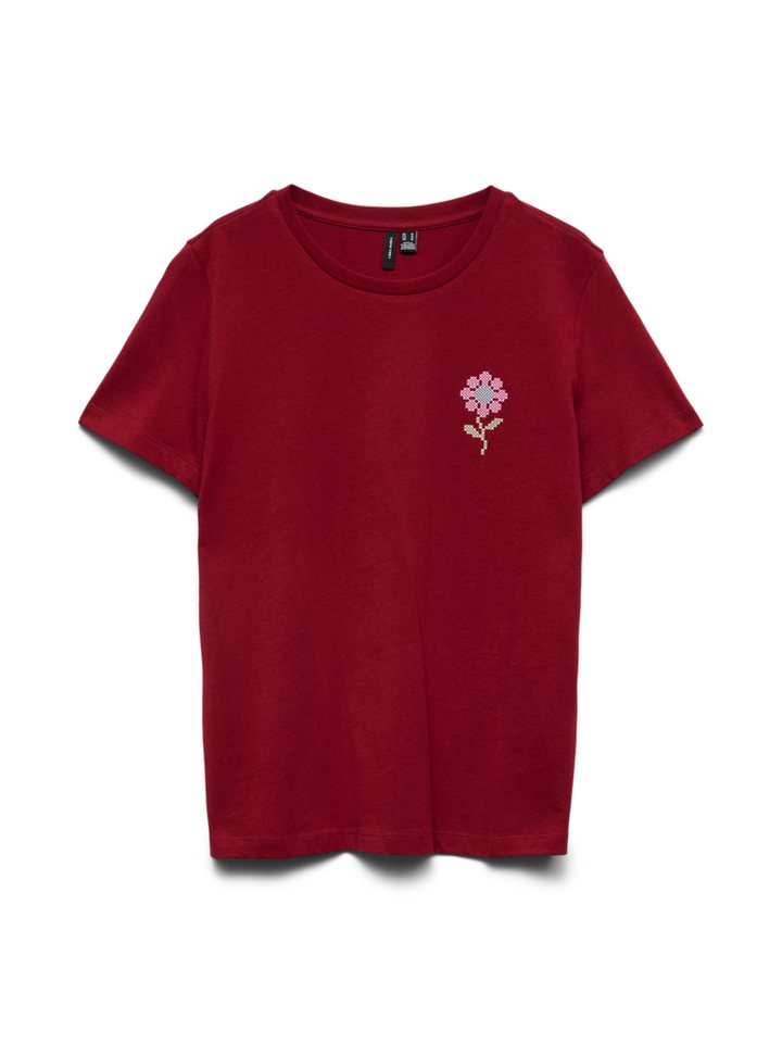 Vero Moda Kurzarmshirt VMAGNES SS TOP BOX JRS Baumwolle, regular fit – Bild 3 von 3