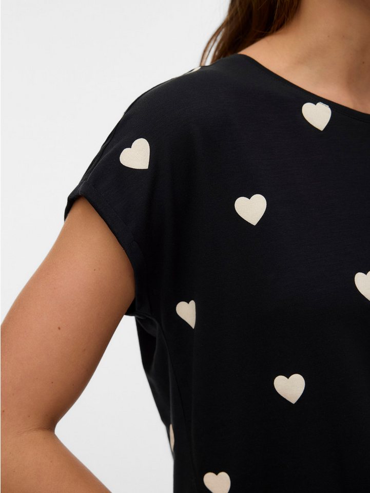 Vero Moda Kurzarmshirt VMAVA SS TOP MULTI AOP NOOS Materialmix, regular fit – Bild 3 von 5