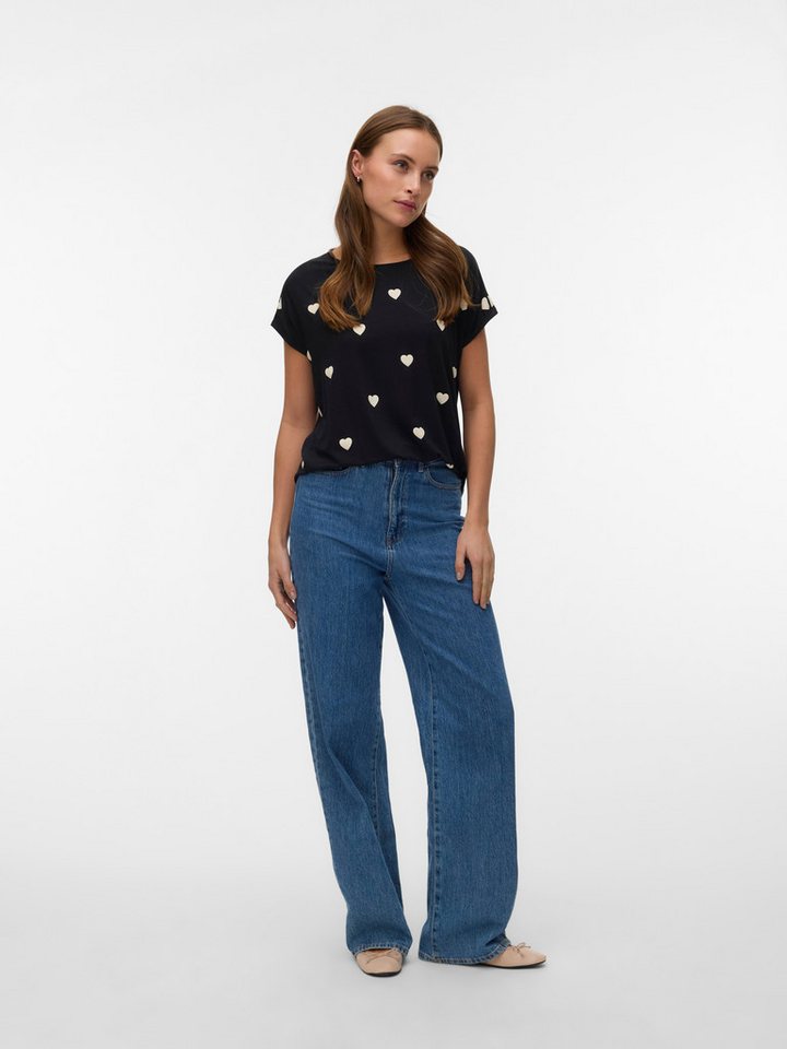 Vero Moda Kurzarmshirt VMAVA SS TOP MULTI AOP NOOS Materialmix, regular fit – Bild 4 von 5