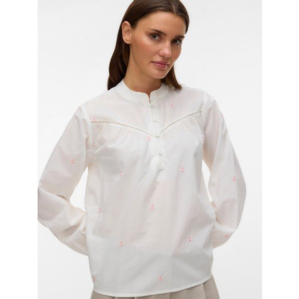 Vero Moda Langarmbluse VMIRIS LS TOP NOOS Baumwolle, allover bestickt