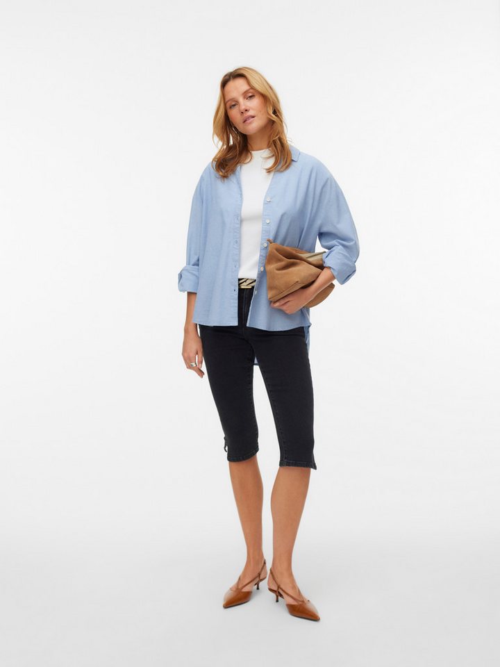Vero Moda Langarmbluse VMNORMA LS CHAMBRAY SHIRT Baumwolle, loose fit – Bild 4 von 5