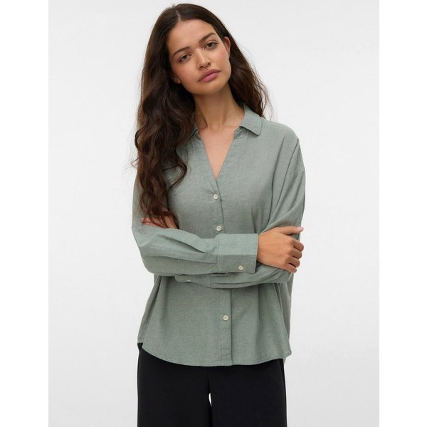 Vero Moda Langarmbluse VMNORMA LS CHAMBRAY SHIRT Baumwolle, loose fit
