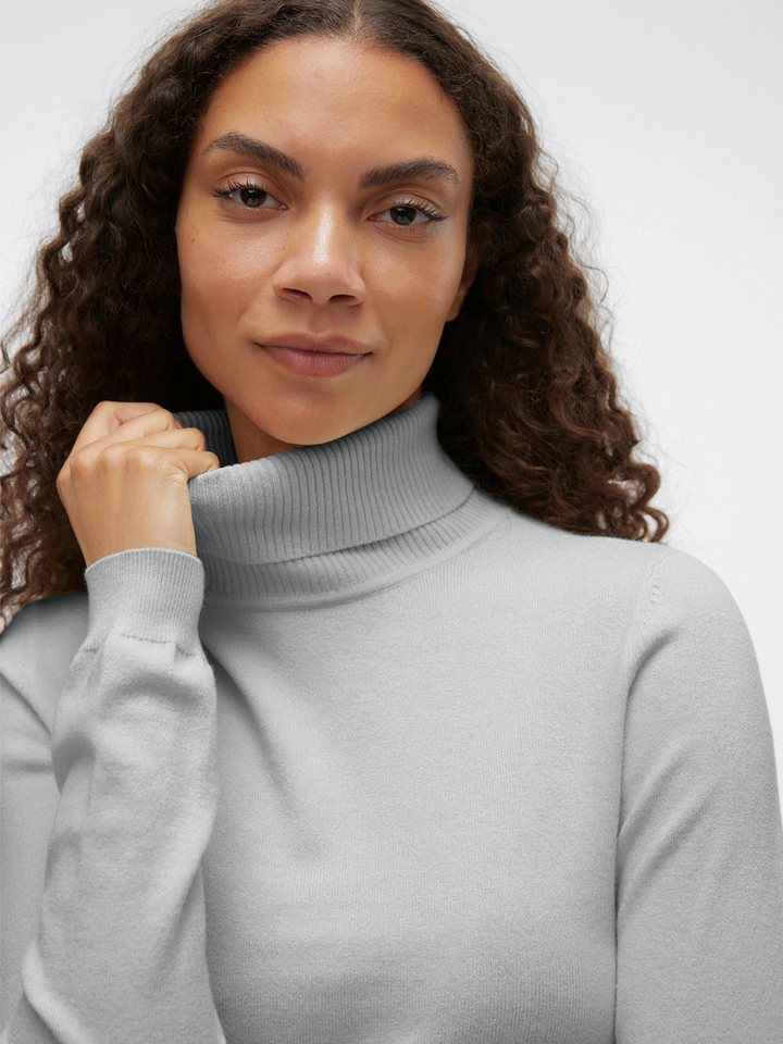 Vero Moda Rollkragenpullover VMHAPPINESS LS ROLLNK PULLOVE GA BOO REP Viskosemischung, slim fit – Bild 3 von 5