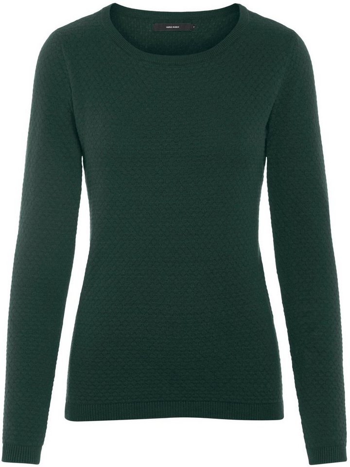 Vero Moda Rundhalspullover VMCARE STRUCTURE LS O-NECK BLOU NOOS mit Strukturmuster – Bild 4 von 5