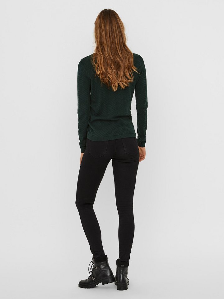 Vero Moda Rundhalspullover VMCARE STRUCTURE LS O-NECK BLOU NOOS mit Strukturmuster – Bild 5 von 5