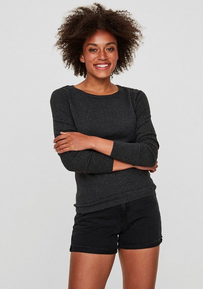 Vero Moda Rundhalspullover VMCARE STRUCTURE LS O-NECK BLOUSE aus Baumwolle – Bild 2 von 5