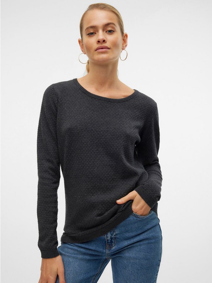 Vero Moda Rundhalspullover VMCARE STRUCTURE LS O-NECK BLOUSE aus Baumwolle – Bild 4 von 5