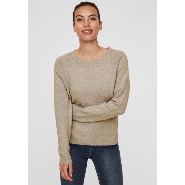 Vero Moda Rundhalspullover VMDOFFY in melierter Optik