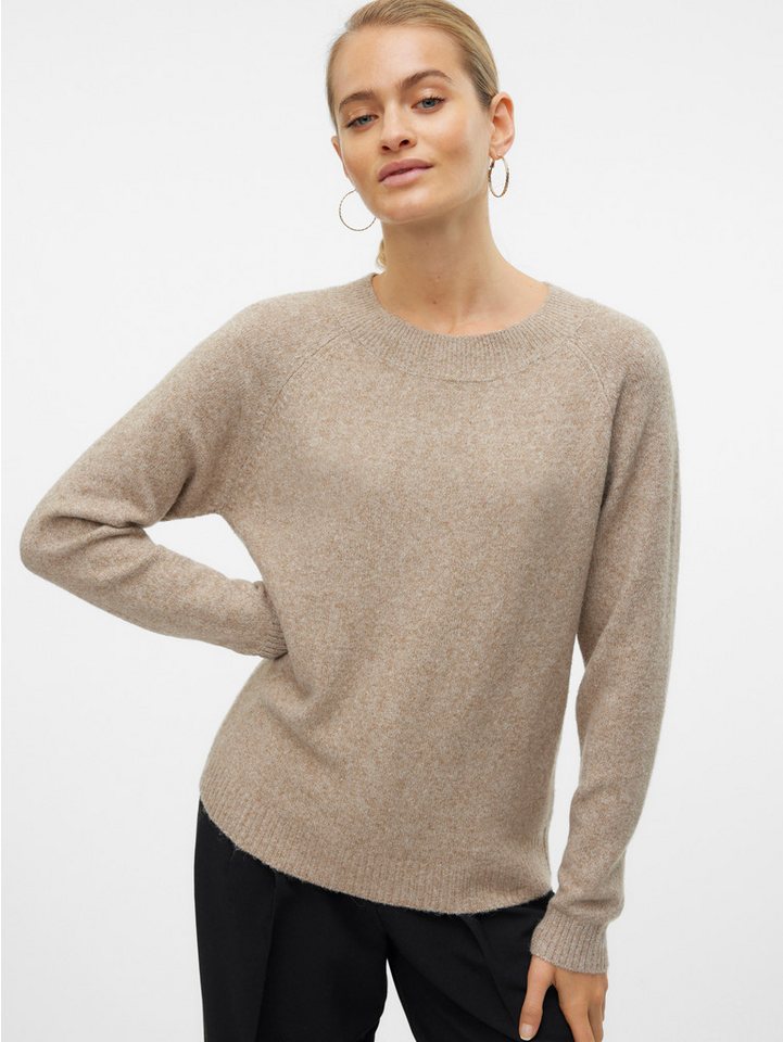 Vero Moda Rundhalspullover VMDOFFY in melierter Optik – Bild 2 von 5