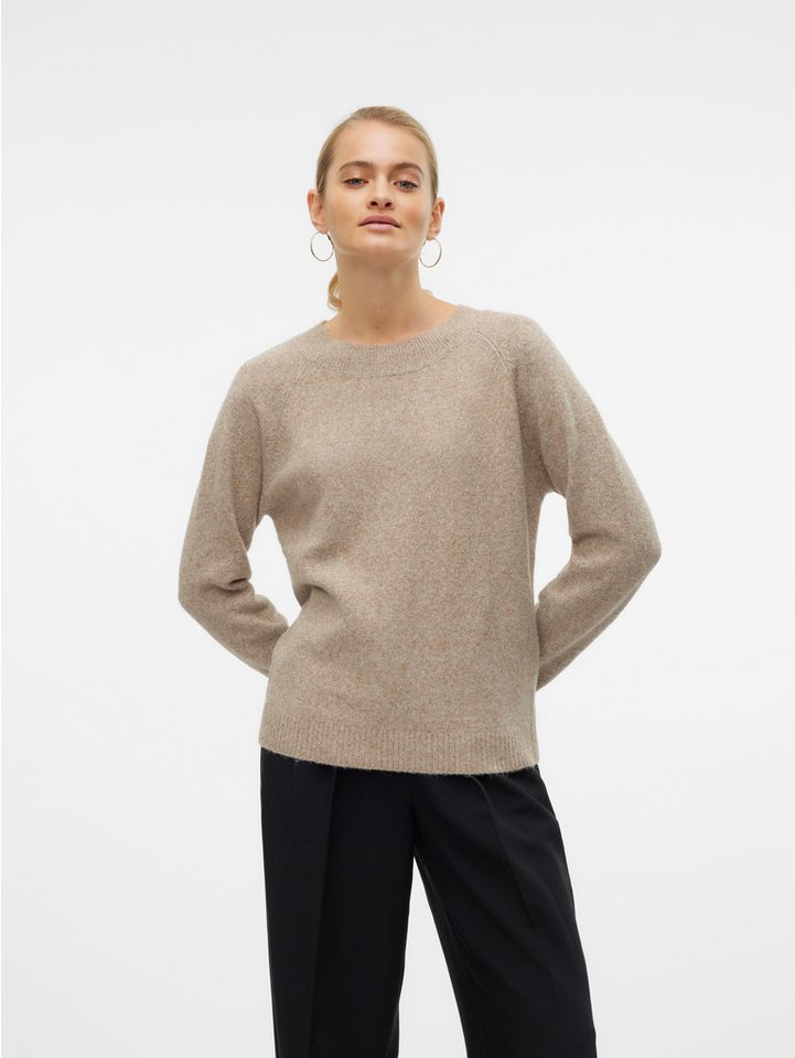 Vero Moda Rundhalspullover VMDOFFY in melierter Optik – Bild 3 von 5