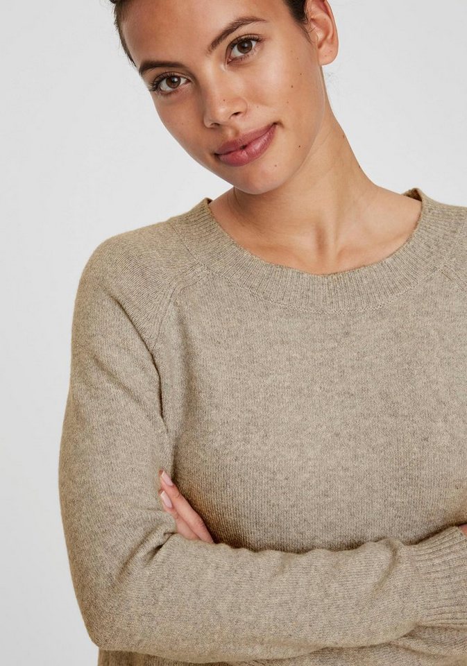Vero Moda Rundhalspullover VMDOFFY in melierter Optik – Bild 5 von 5