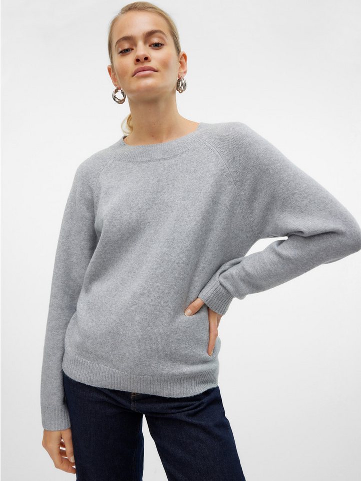 Vero Moda Rundhalspullover VMDOFFY in melierter Optik – Bild 2 von 5