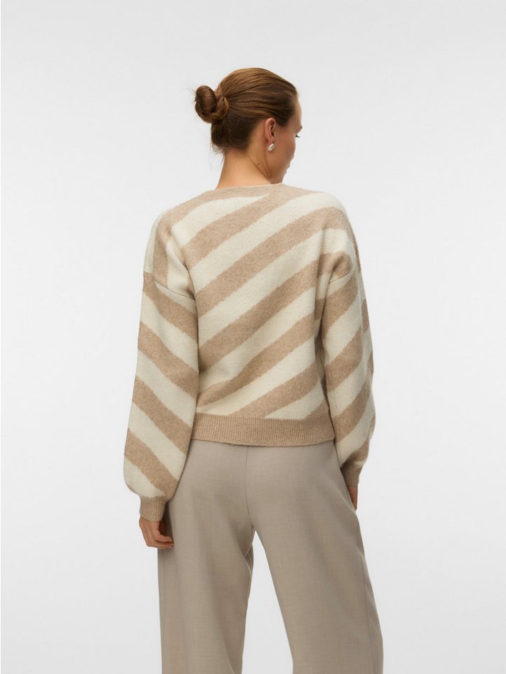 Vero Moda Rundhalspullover VMLARA LS O-NECK PULLOVER GA BOO REP Materialmix, Stretch, regular fit – Bild 2 von 5