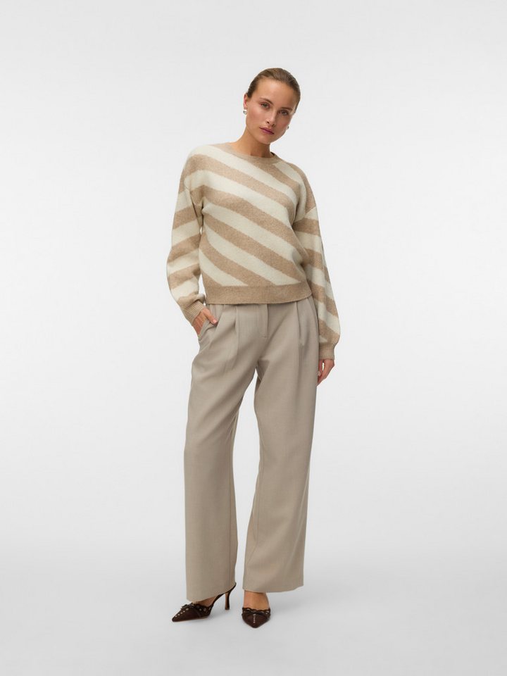 Vero Moda Rundhalspullover VMLARA LS O-NECK PULLOVER GA BOO REP Materialmix, Stretch, regular fit – Bild 3 von 5