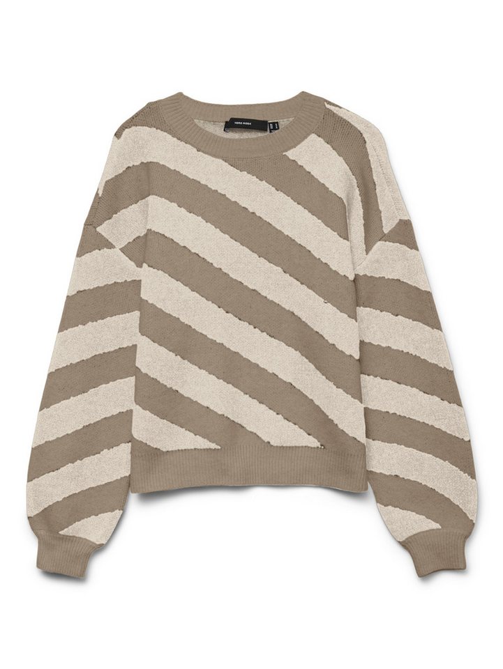 Vero Moda Rundhalspullover VMLARA LS O-NECK PULLOVER GA BOO REP Materialmix, Stretch, regular fit – Bild 4 von 5
