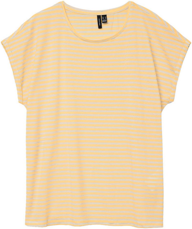 Vero Moda Rundhalsshirt VMAVA PLAIN SS TOP STRIPE GA JRS NOOS Materialmix, regular fit – Bild 5 von 5