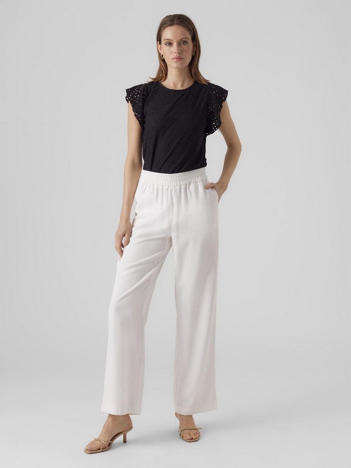 Vero Moda Rundhalsshirt VMTASSA SL FRILL TOP NOOS Materialmix, loose fit – Bild 3 von 5