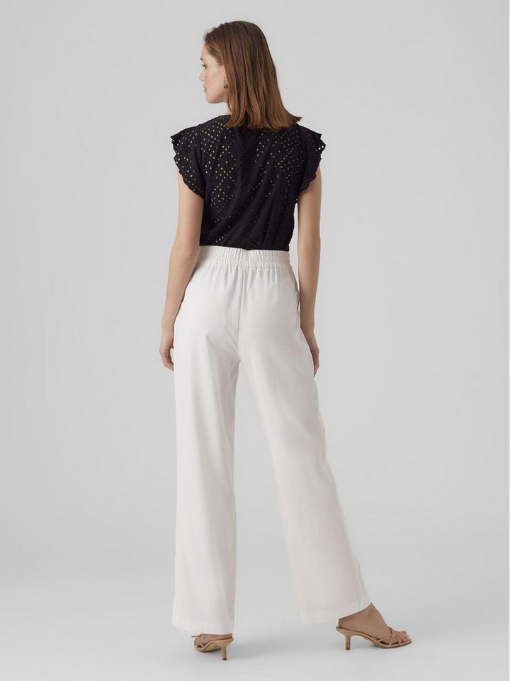 Vero Moda Rundhalsshirt VMTASSA SL FRILL TOP NOOS Materialmix, loose fit – Bild 5 von 5
