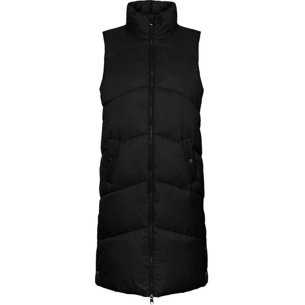 Vero Moda Steppweste Langes Design Puffer Wattierte ohne für Damen Regulär geschnitten Fit Stehkragen unifarben wärmend