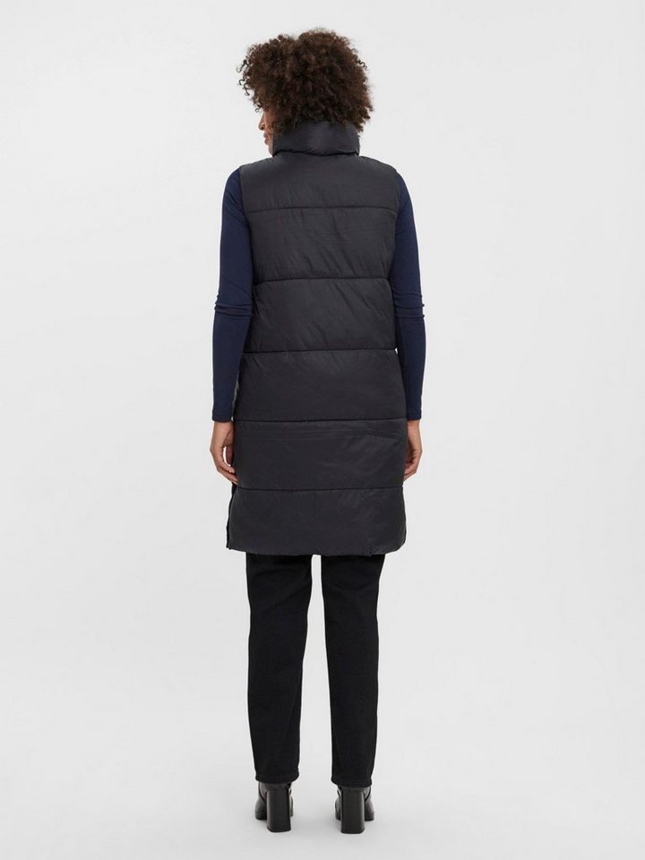 Vero Moda Steppweste Langes Design Puffer Wattierte ohne für Damen Regulär geschnitten Fit Stehkragen unifarben wärmend – Bild 4 von 5