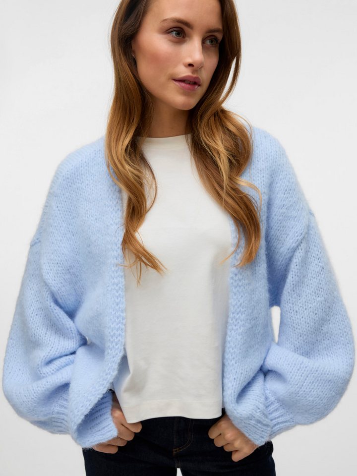 Vero Moda Strickjacke VMMAYBE LS OPEN CARDIGAN GA REP Kunstfaser, oversize – Bild 2 von 5