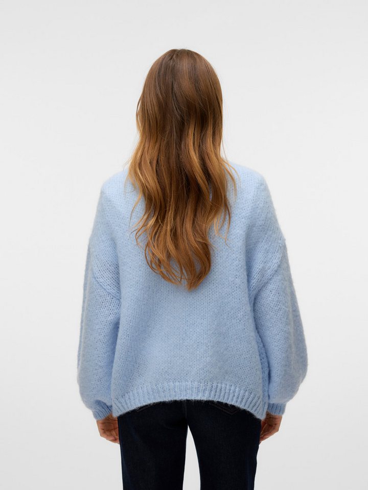 Vero Moda Strickjacke VMMAYBE LS OPEN CARDIGAN GA REP Kunstfaser, oversize – Bild 3 von 5