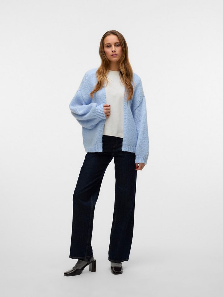 Vero Moda Strickjacke VMMAYBE LS OPEN CARDIGAN GA REP Kunstfaser, oversize – Bild 5 von 5