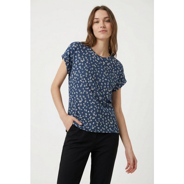 Vero Moda Strickpullover VMBRIANNAMIX SS O-NECK PULLOVER BOO mit Animal-Print
