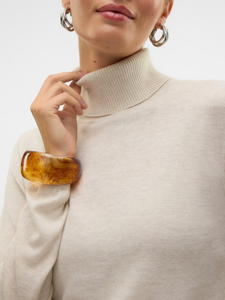 Vero Moda Strickpullover VMIRIS LS ROLLNECK PULLOVER GA NOOS Materialmix mit Wolle, slim fit – Bild 4 von 5