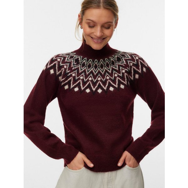 Vero Moda Strickpullover VMKARLA LS HIGHNECK PULLOVER BOO Materialmix