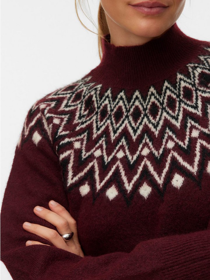 Vero Moda Strickpullover VMKARLA LS HIGHNECK PULLOVER BOO Materialmix – Bild 3 von 5