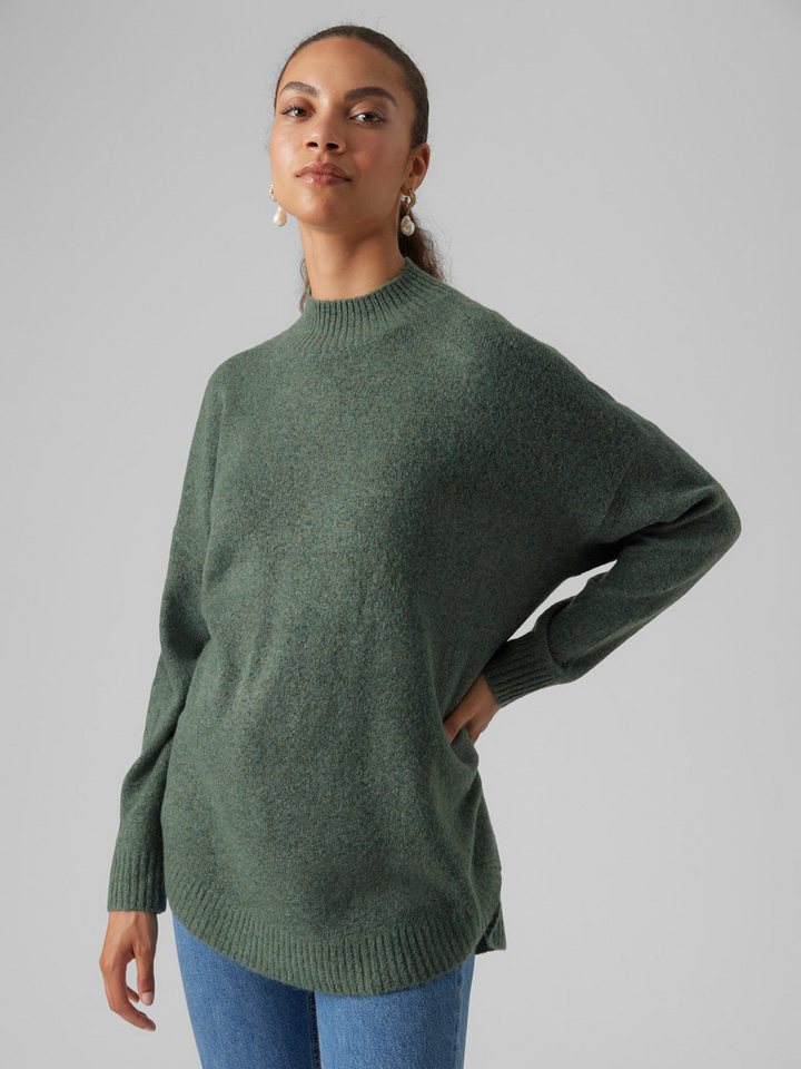 Vero Moda Strickpullover VMPLAZA LS HIGHNECK LONG PULLOVER GA BOO Materialmix, loose fit – Bild 2 von 5