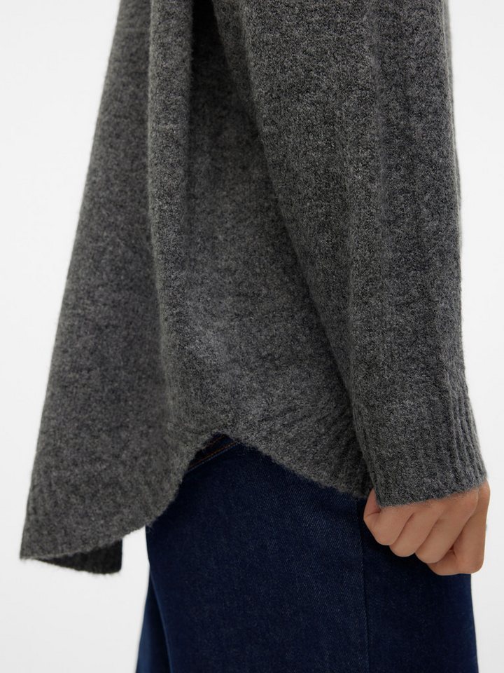 Vero Moda Strickpullover VMPLAZA LS HIGHNECK LONG PULLOVER GA BOO Materialmix, loose fit – Bild 4 von 5