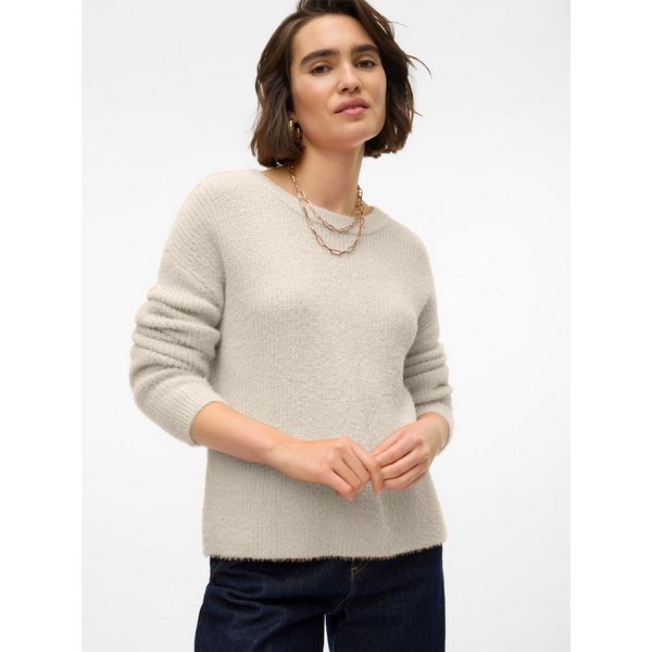 Vero Moda Strickpullover VMPUFF LS O-NECK PULLOVER BOO Materialmix