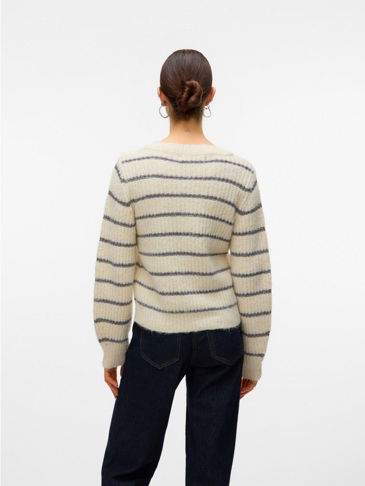 Vero Moda V-Ausschnitt-Pullover VMAWESOME SHINE LS V-NCK STRIPE PULL BOO mit Glitzer-Effekt – Bild 2 von 5