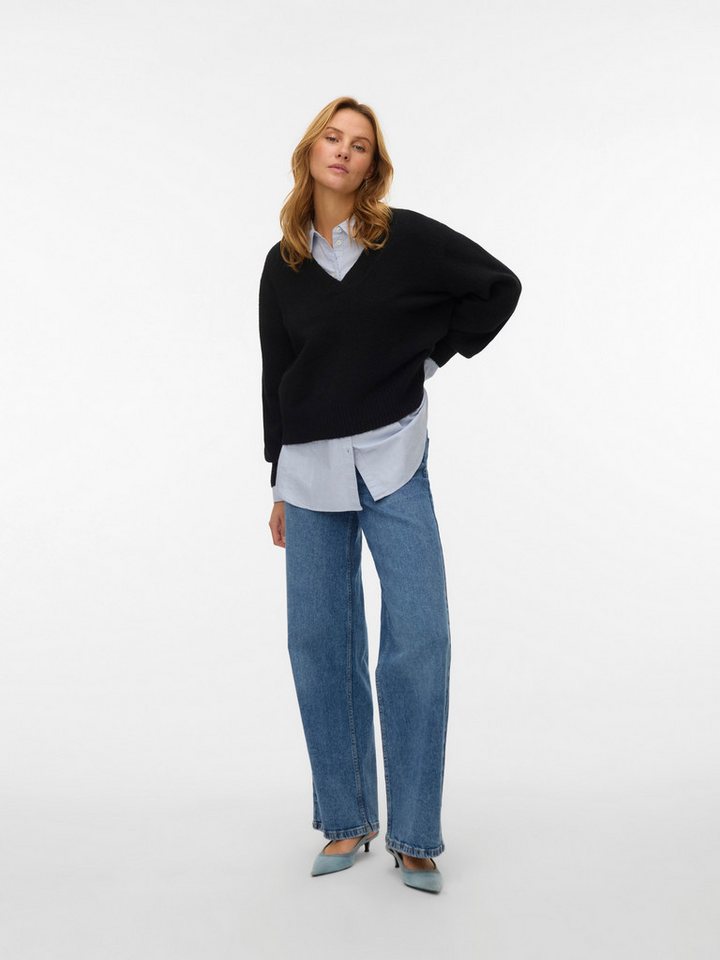 Vero Moda V-Ausschnitt-Pullover VMBOOM LS V-NECK PULLOVER NOOS Materialmix, mit Wolle und Stretch – Bild 4 von 4