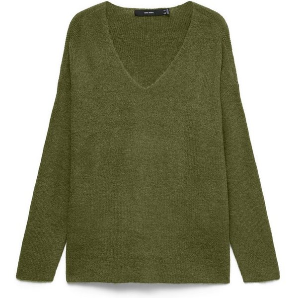 Vero Moda V-Ausschnitt-Pullover VMCREWLEFILE LS V-NECK BLOUSE NOOS Materialmix, loose fit