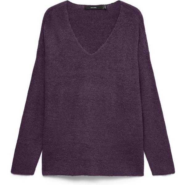 Vero Moda V-Ausschnitt-Pullover VMCREWLEFILE LS V-NECK BLOUSE NOOS Materialmix, loose fit
