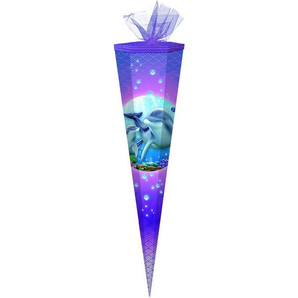 Verpackungsmittel GmbH Markneukirchen Schultüte Schultüte / Zuckertüte / 85cm / eckig / "Delfin"