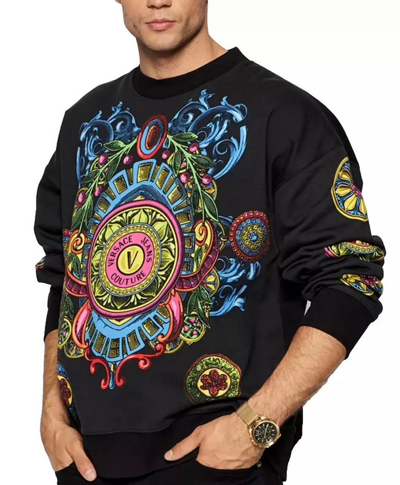 Versace Jeans Couture Sweatshirt Oversize Logo Pullover Sweater S All-Over-Print im typischen barocken Versace – Bild 4 von 5