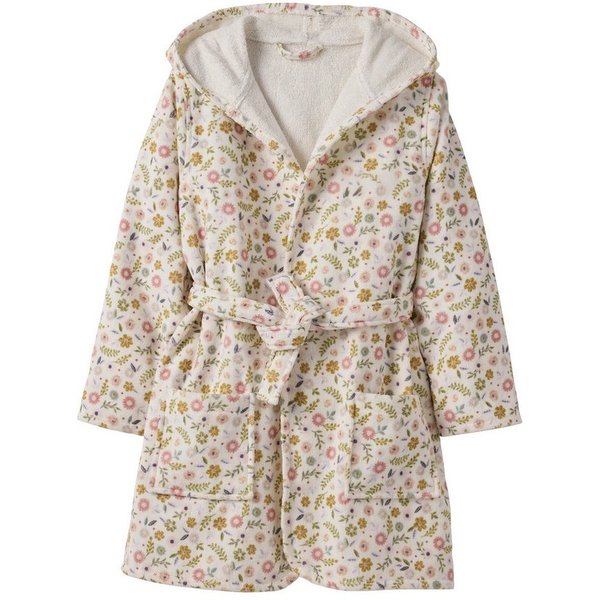 vertbaudet Bademantel Kinder Bademantel mit Blumenprint, Frottee