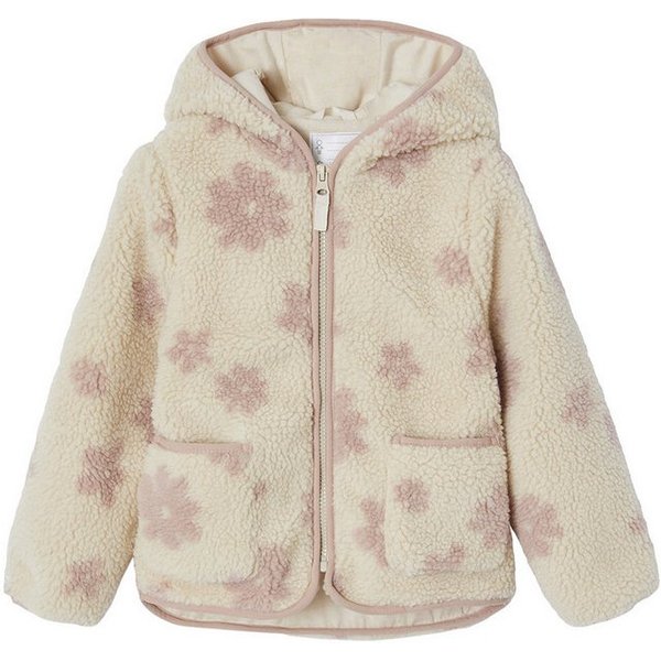 vertbaudet Blouson Mädchen Teddyfleece-Jacke Teddyflecee, Blumenmuster